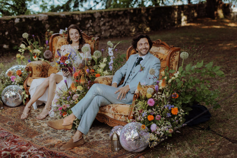 M + A Un mariage coloré et vintage au bord du lac d’Annecy